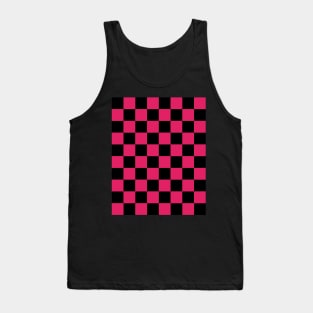 Red and Black Chessboard Pattern Tank Top